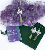 Connemara Shamrock Necklace & Earrings(Hm170/171) Handmade Ireland Stone pendant - Shop Palmers