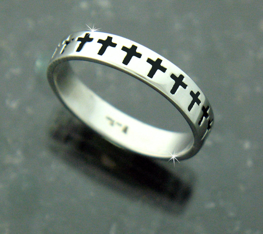 Cross Stack Ring, Christian Cross ring, s112 - Shop Palmers