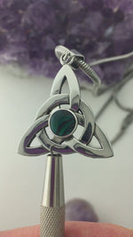 Green Abalone Trinity Knot Necklace (HM46)