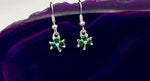 Dainty Emerald CZ Shamrock Earrings, 7025, Lead Free Pewter Dangle Earrings, St Patrick's Day Shamrock Earrings, Celtic Earrings - Shop Palmers