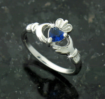 Dainty Sterling Silver Claddagh Ring Heart CZ, q3043 - Shop Palmers