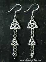 Dainty Triple Trinity Dangle Stainless Steel French Wire Earrings (s122) - Shop Palmers