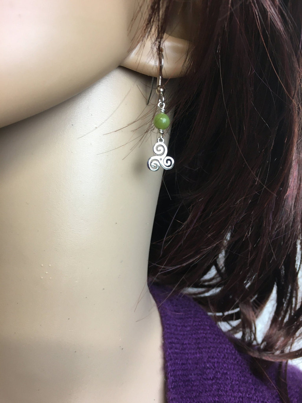 Dainty Triskelion Connemara Celtic Earring , (HM69) - Shop Palmers