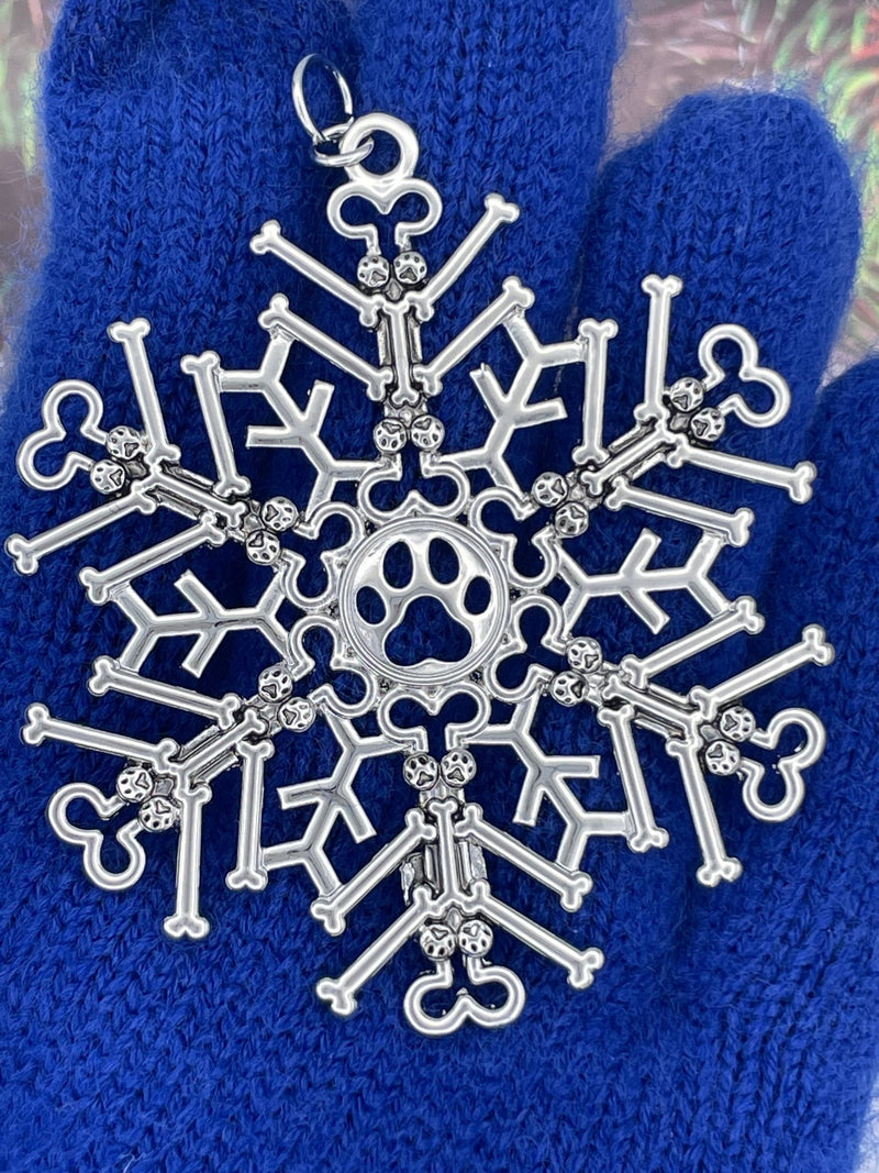 Dog Bone/Paw SnowWonder® (6064) Snowflake Themed Ornament, Dog lovers - Shop Palmers
