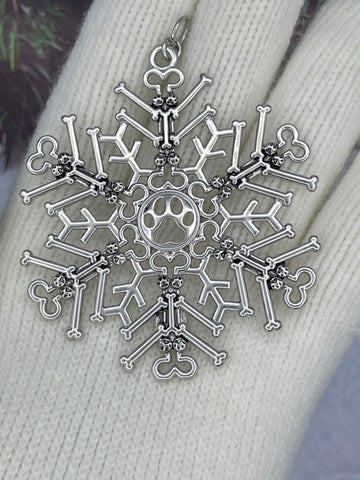 Dog Bone/Paw SnowWonder® (6064) Snowflake Themed Ornament, Dog lovers - Shop Palmers