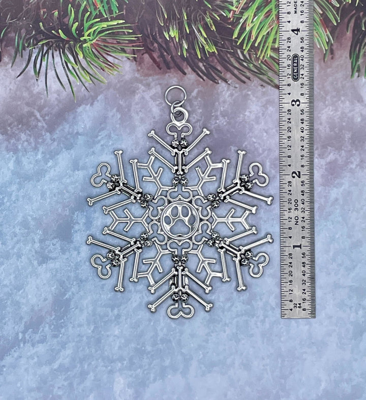 Dog Bone/Paw SnowWonder® (6064) Snowflake Themed Ornament, Dog lovers - Shop Palmers