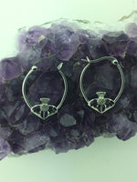 Double Sided Scottish Thistle Hoop Earrings (S324) - Shop Palmers