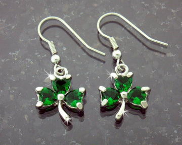 Emerald CZ Shamrock Earrings, JPEW7004 - Shop Palmers