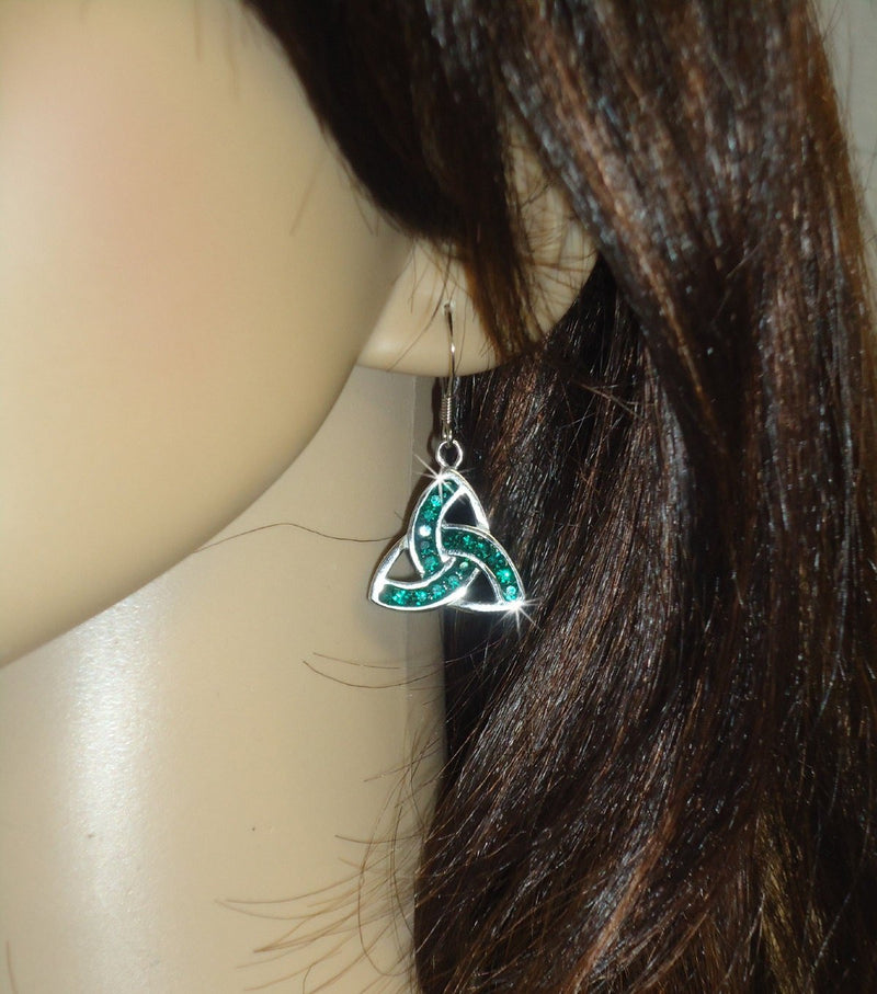Emerald or Clear CZ Trinity Earrings s22 - Shop Palmers