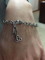 Encourage Me! Hand forged Charm Trinity Knot Bracelets and Anklets Custom (HMwordBRA) - Shop Palmers