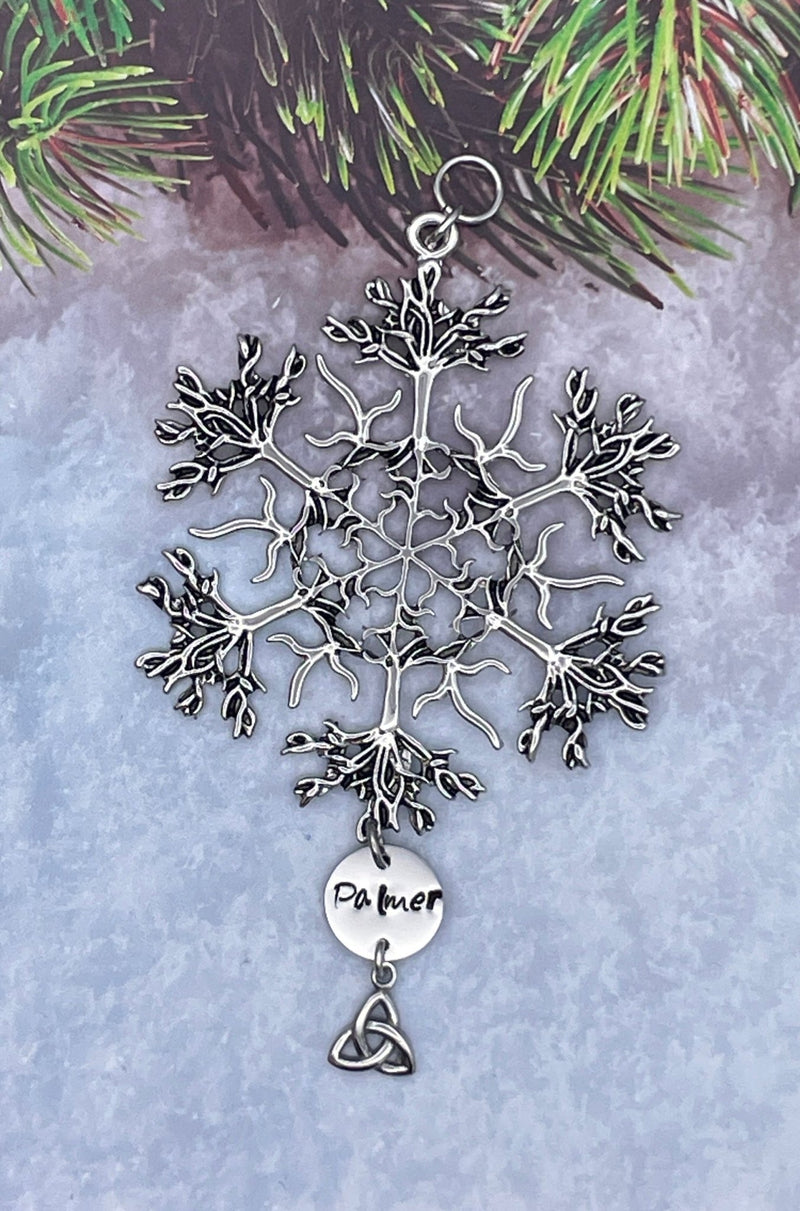 Family Tree Trinity family name SnowWonders® Snowflake Christmas ornament (sw6053trinity/name) - Shop Palmers