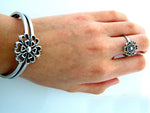 Flower and Hearts Adjustable Cuff Bracelet (LGCUFF) - Shop Palmers