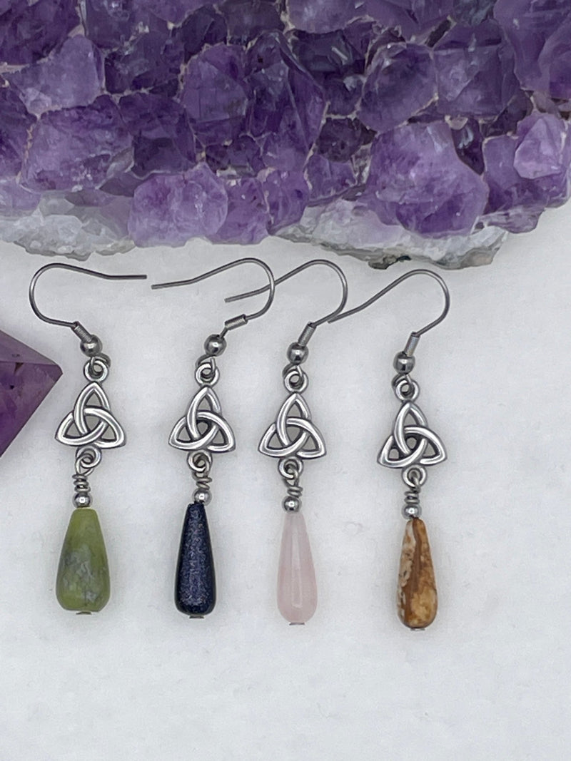 Gemstone Trinity  Earrings, (HM149)