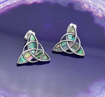 Genuine Abalone Post Trinity Earrings, (s346) Celtic,. Irish Scottish Earrings