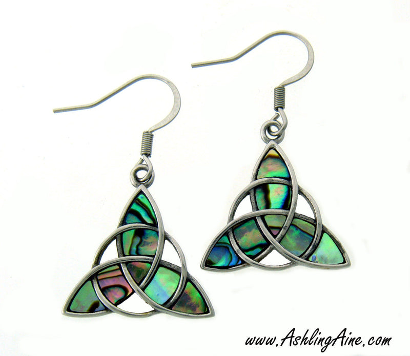 Genuine Abalone Trinity Earrings, s231