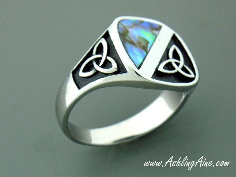 Genuine Abalone Trinity Ring, S236