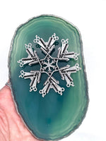 Hairdresser SnowWonders® Snowflake Brooch, (SWP6) Scottish Thistle Jewelry
