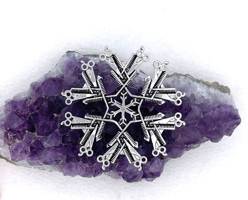 Hairdresser SnowWonders® Snowflake Brooch, (SWP6) Scottish Thistle Jewelry