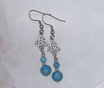 Larimar Trinity Knot Earrings (HM161)  Handmade Trinity Earrings