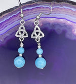 Larimar Trinity Knot Earrings (HM161)  Handmade Trinity Earrings