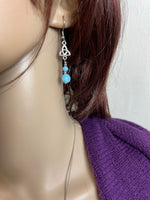 Larimar Trinity Knot Earrings (HM161)  Handmade Trinity Earrings