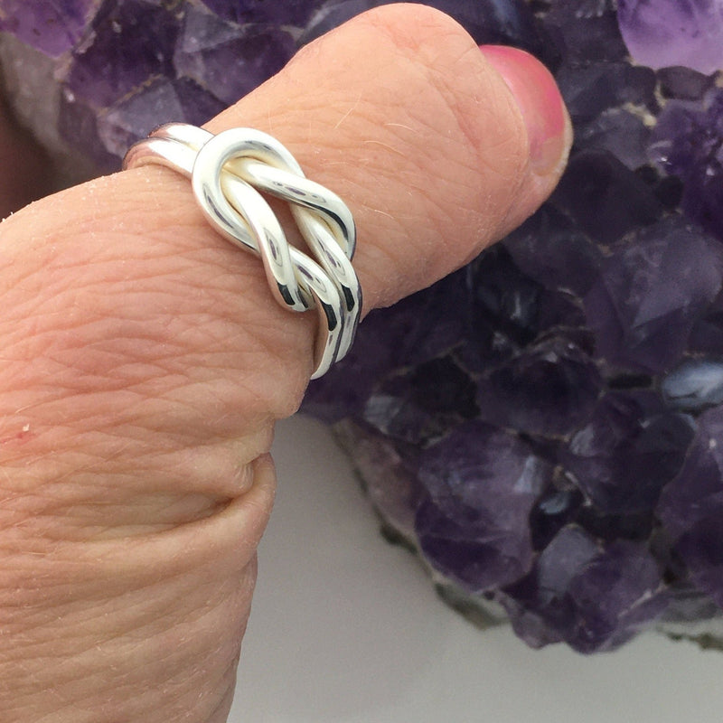HANDMADE Sterling Silver Two part Infinity Love Knot Ring (HM16L)