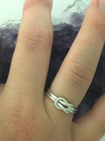 HANDMADE Sterling Silver Two part love knot ring (HM16)