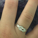 HANDMADE Sterling Silver Two part love knot ring (HM16)