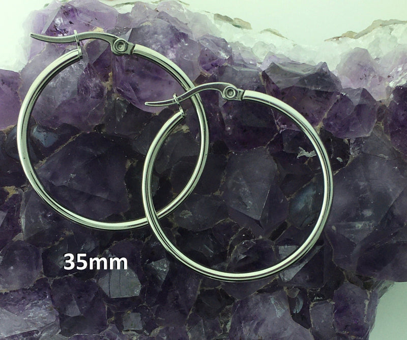 High Polished Hoop Earrings (S309)