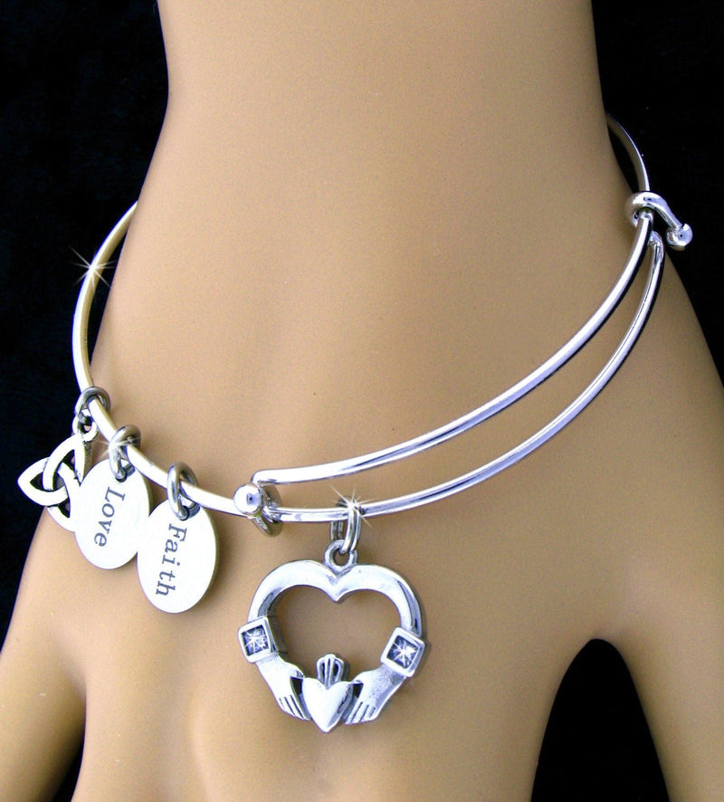 I Give You My Heart Claddagh Charm Bangle (MYHEARTCB)