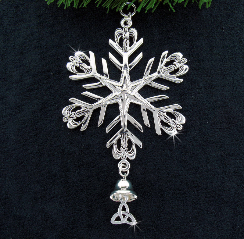 Praying Angel Trinity Bell Memorial SnowWonder® Snowflake Ornament, (5821trinity)