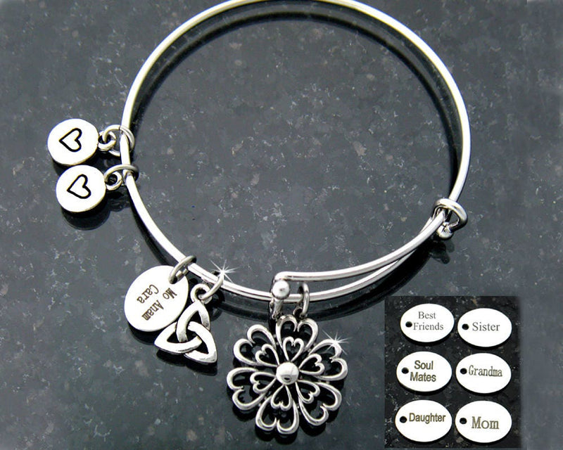 Mother's Day Love Grows Custom Adjustable Bangle Bracelet