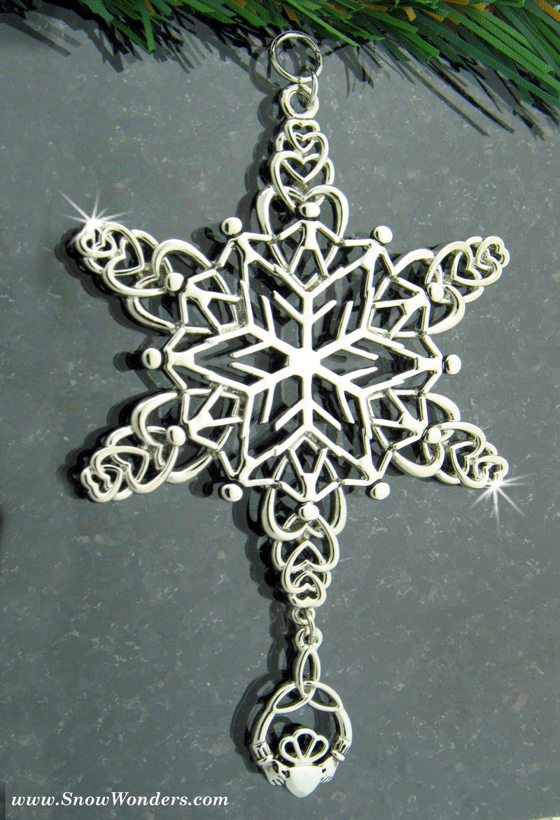 My Celtic Family Trinity Claddaugh SnowWonders® Snowflake Ornament, (JPEW6051)