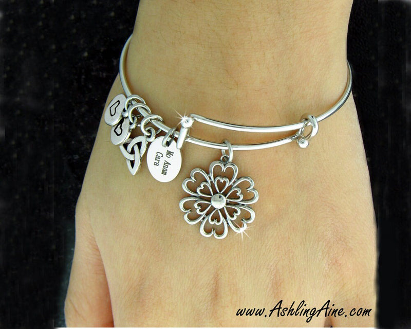 Love Grows Custom Adjustable Bangle Bracelet