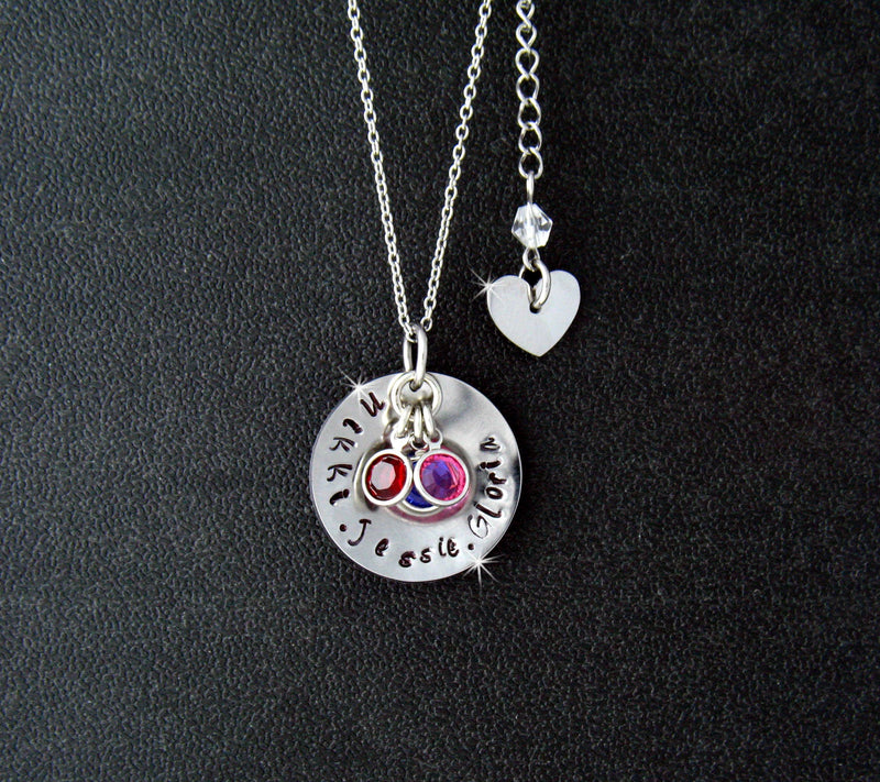 My Lovie's Hand Forged/birthstone Round Necklace (CD4)