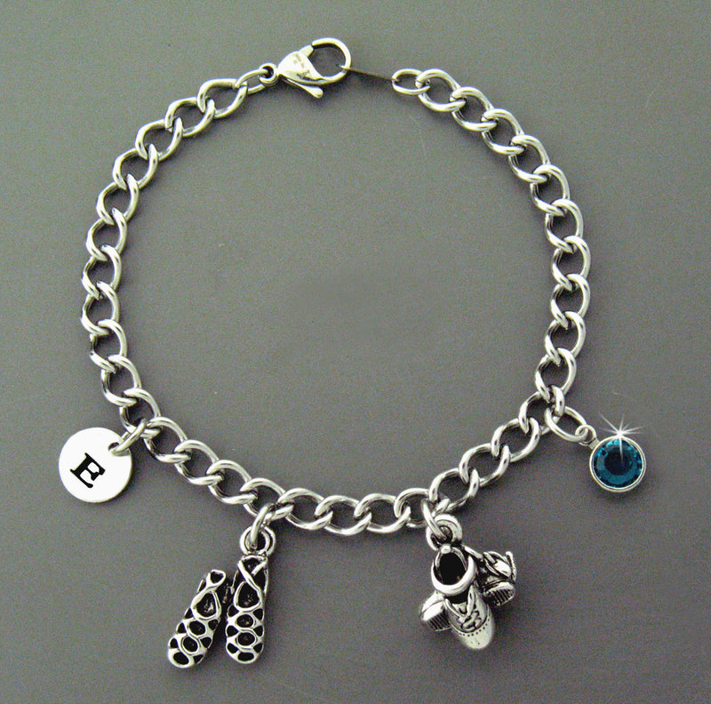 Personalized Irish Dance Charm Bracelet,(2DanceCB)