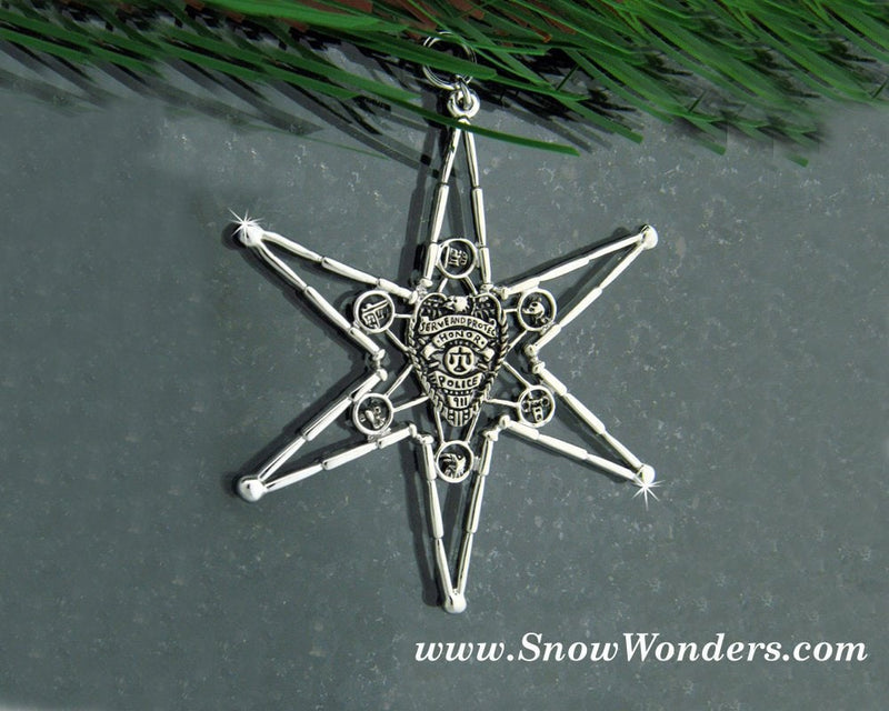 POLICE SnowWonders® Snowflake Ornament/Pendant, (JPEW5170)