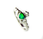 Sterling Silver Claddagh Ring with Opal Heart, BQ1018