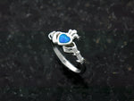 Sterling Silver Claddagh Ring with Opal Heart, BQ1018