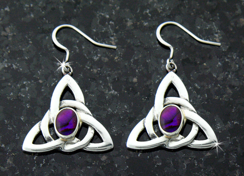 Purple Abalone Trinity Knot EArrings (HM45)