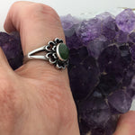 Jade , Connemara, Amber or Abalone  stone Flower Hearts Love Grows Women's Ring