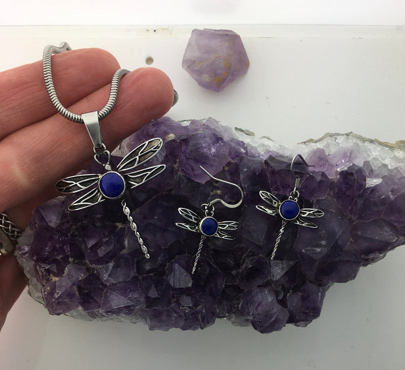 Lapis Lazuli Ribbon of Life Dragonfly (HM104)