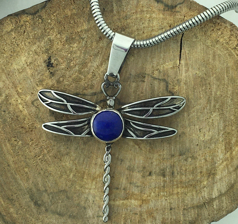 Lapis Lazuli Ribbon of Life Dragonfly (HM104)