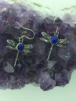 Lapis Lazuli Ribbon of Life Dragonfly  Earring ( HM105)  Celtic Dragonfly,  Highland Dragonfly