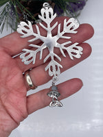 Praying Angel Trinity Bell Memorial SnowWonder® Snowflake Ornament, (5821trinity)