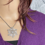 Necklace Scottish Thistle Snowflake Necklace SnowWonders Snowflake Pendant, (SWJ1)