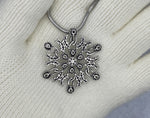 Necklace Scottish Thistle Snowflake Necklace SnowWonders Snowflake Pendant, (SWJ1)