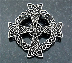 Pewter Celtic Cross Pin/Pendant (JPEW6082)