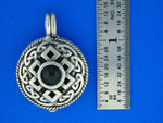 Pewter Celtic Knot &  Black Onyx Diffuser Pendant, JPEW8011