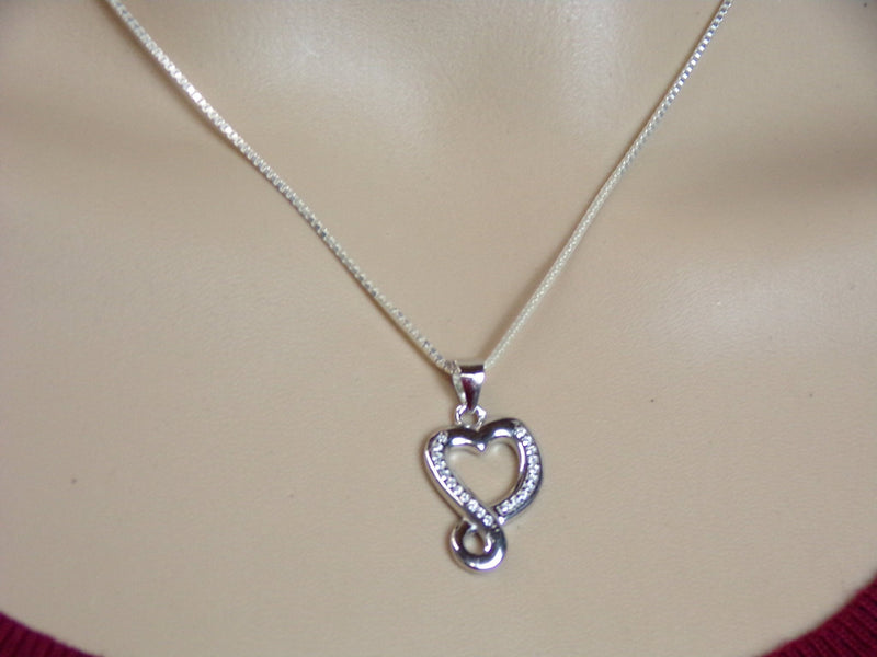 Infinity Heart Sterling Silver Necklace (CSS5) - Shop Palmers